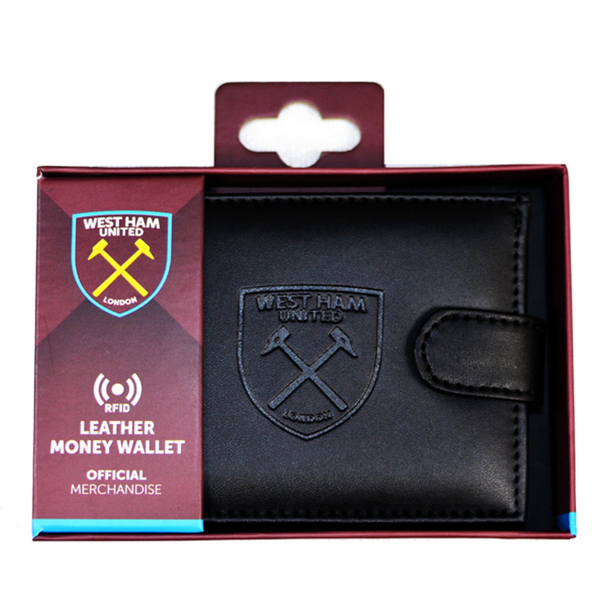 West Ham United FC Mens Official RFID Embossed Leather Wallet
